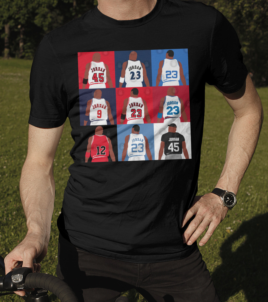 Michael Jordan Number Grid 23 45 9 12 T-Shirt