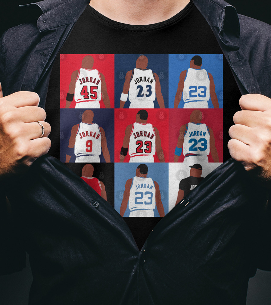 Michael Jordan Number Grid 23 45 9 12 T-Shirt