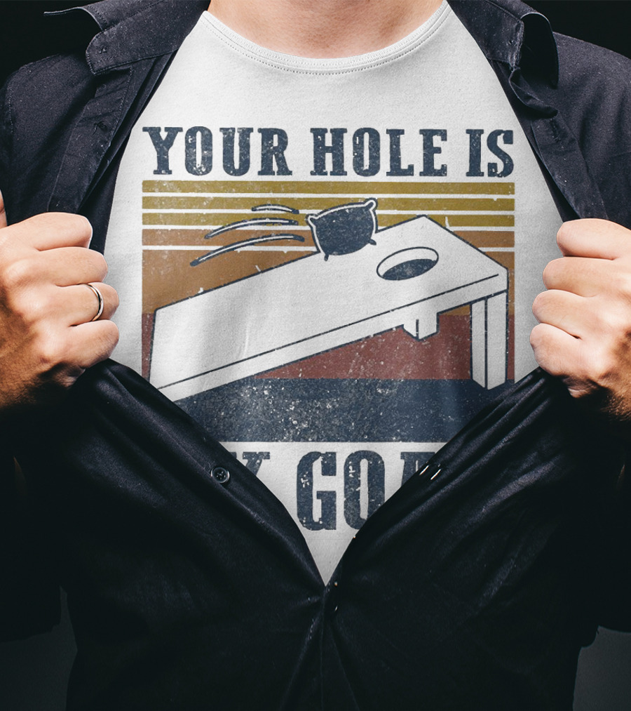 Your Hole Is My Goal Cornhole Vintage T-Shirt