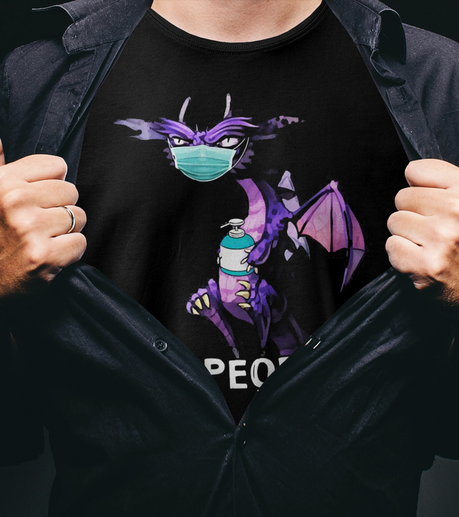 Ew People Dragon Wearing Mask Holding Sanitizer T-Shirt