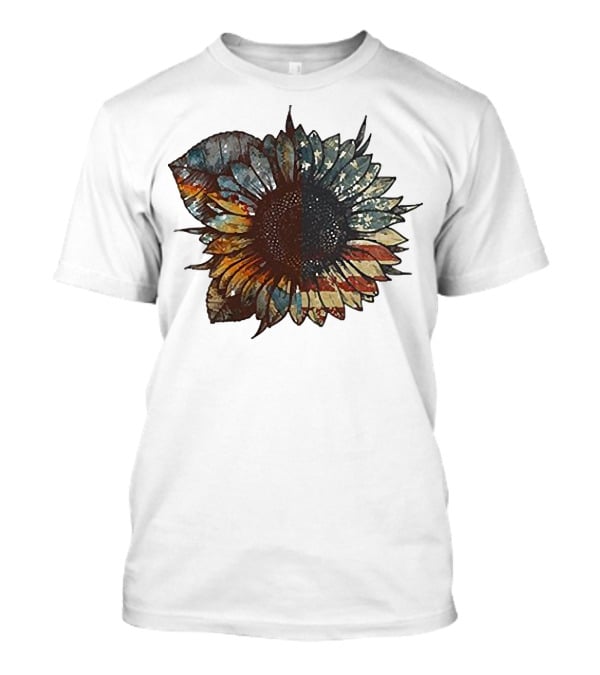Sunflower American Flag T-Shirt