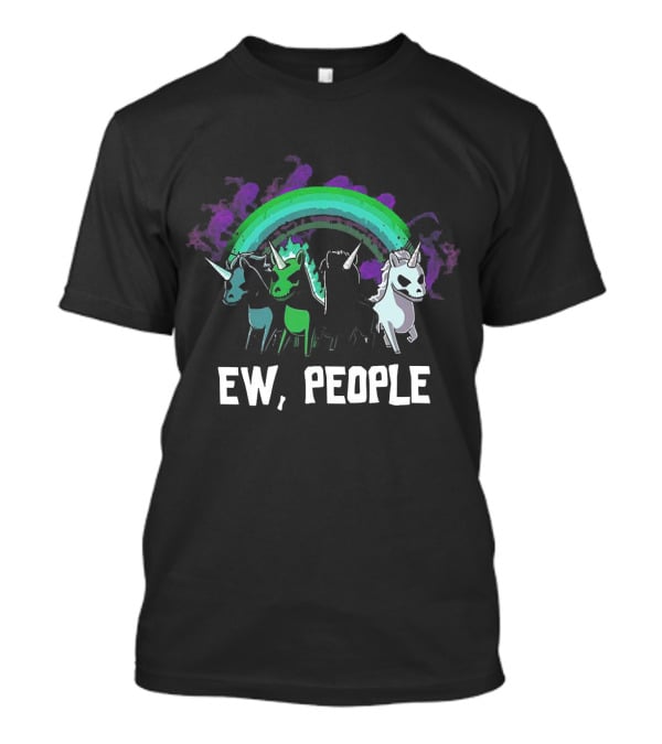 Four Unicorns Of The Apocalypse Ew People Rainbow Skulls T-Shirt