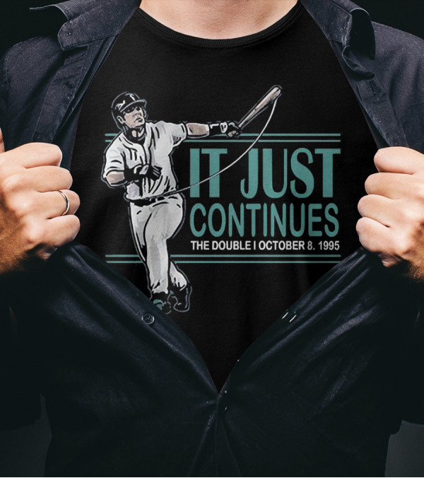 IT JUST CONTINUES The Double I October 8 1995 Baseball Player T-Shirt