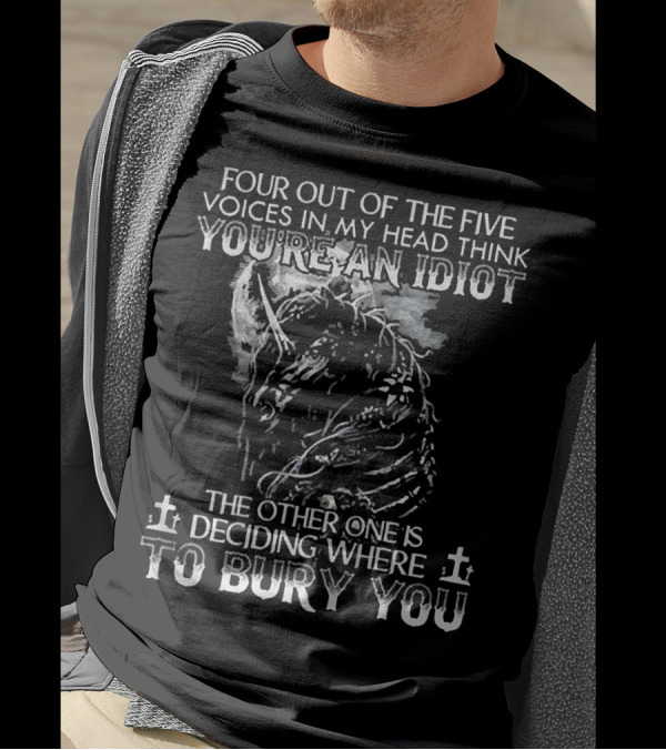 Four Out Of The Five Voices In My Head Think You're An Idiot Skull Unicorn Diamond T-Shirt