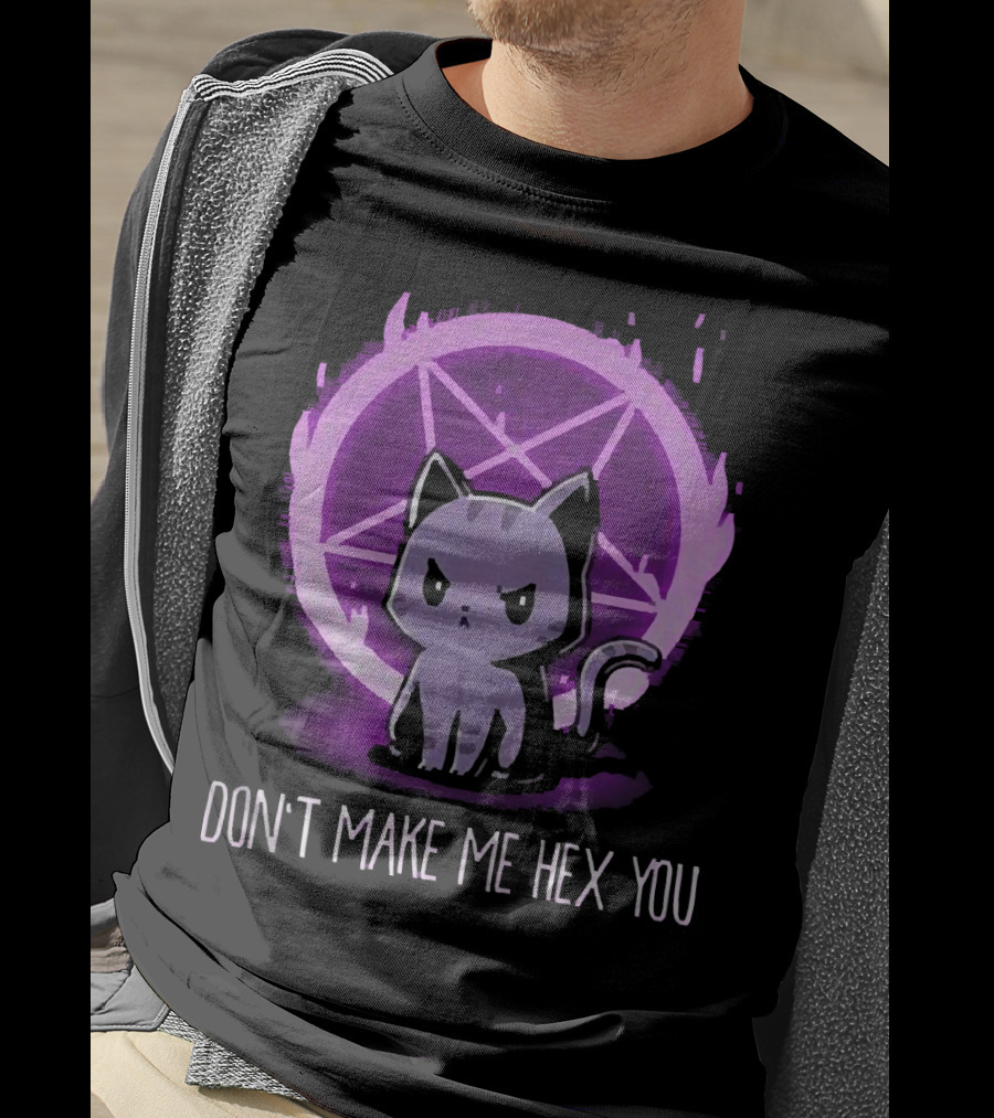 Don't Make Me Hex You Cat With Pentagram T-Shirt