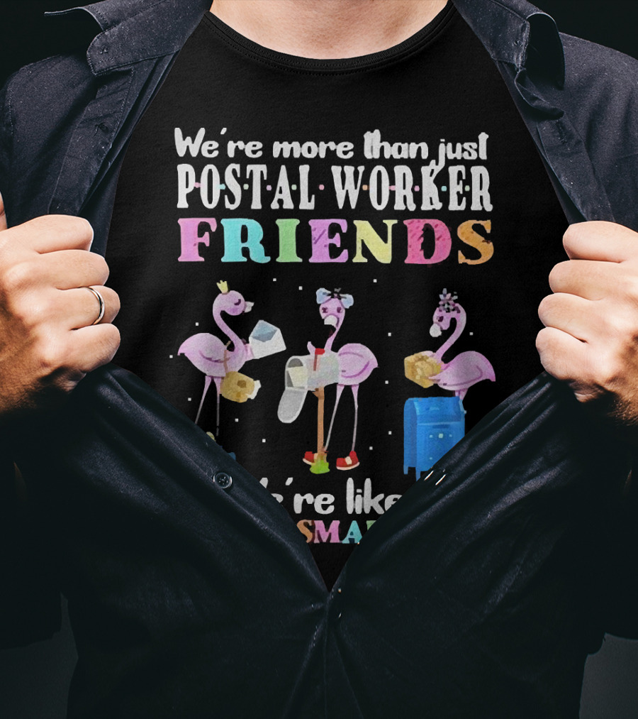 Flamingos We're More Than Just Postal Worker Friends Like A Really Small Gang T-Shirt