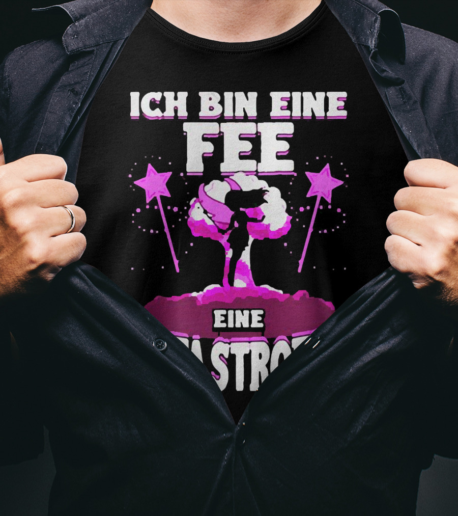 Ich Bin Eine Fee Eine Katastrophe Fee Katastrofee Explosion Silhouette Pink Stars T-Shirt