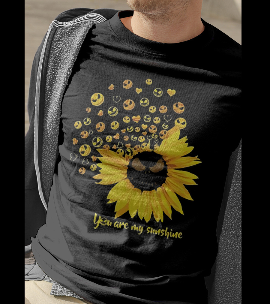 Jack Skellington Sunflower You Are My Sunshine Emojis T-Shirt