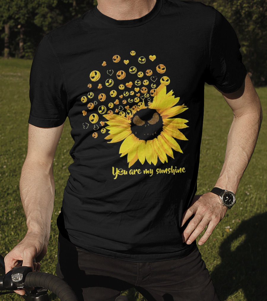 Jack Skellington Sunflower You Are My Sunshine Emojis T-Shirt