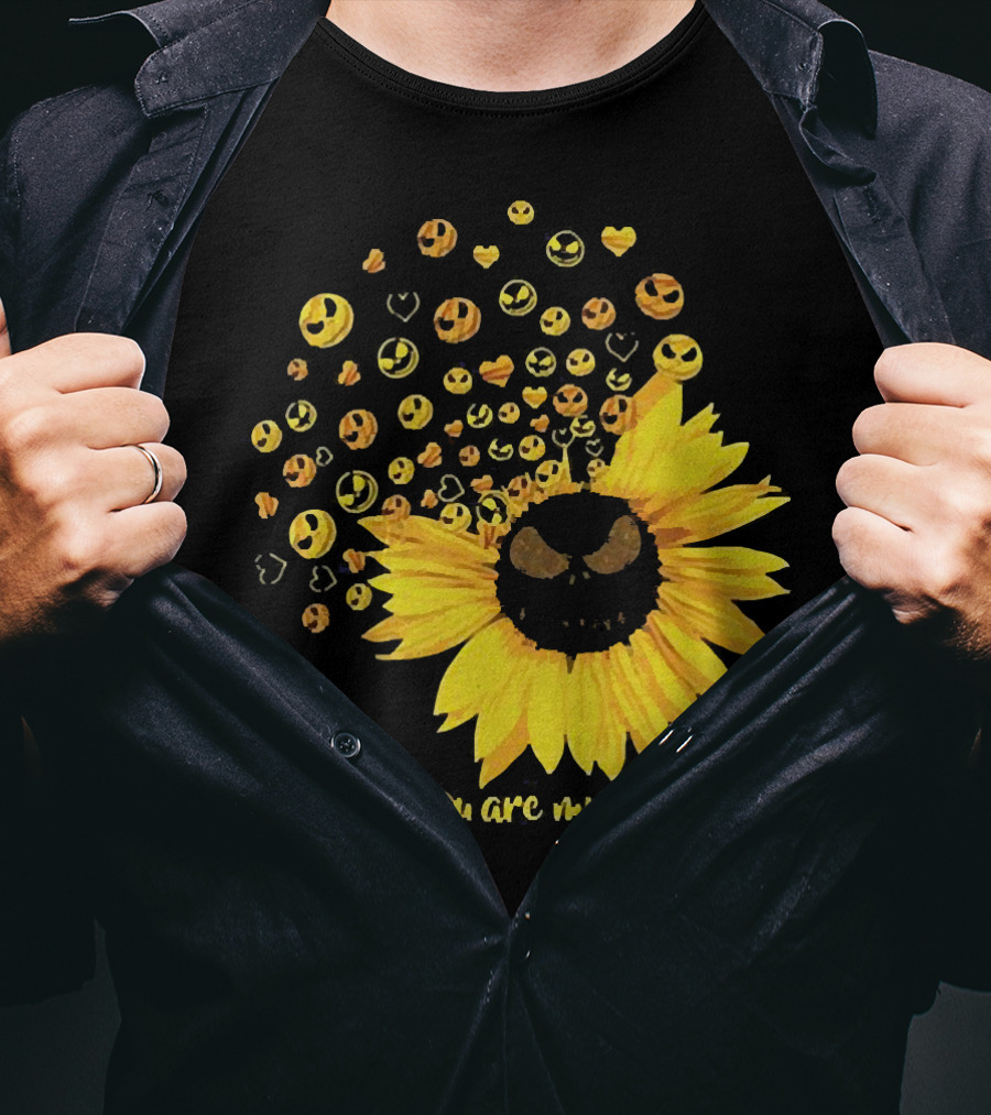 Jack Skellington Sunflower You Are My Sunshine Emojis T-Shirt