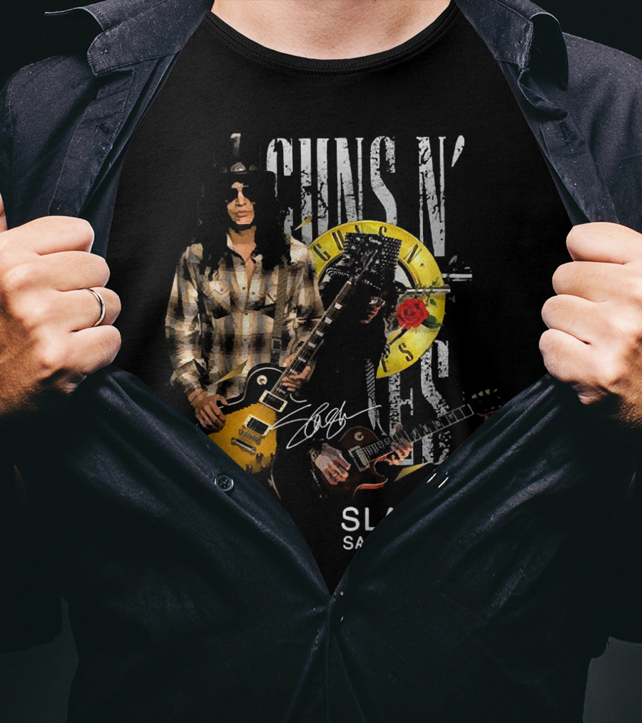 Guns N’ Roses Slash Saul Hudson Signature Image T-Shirt