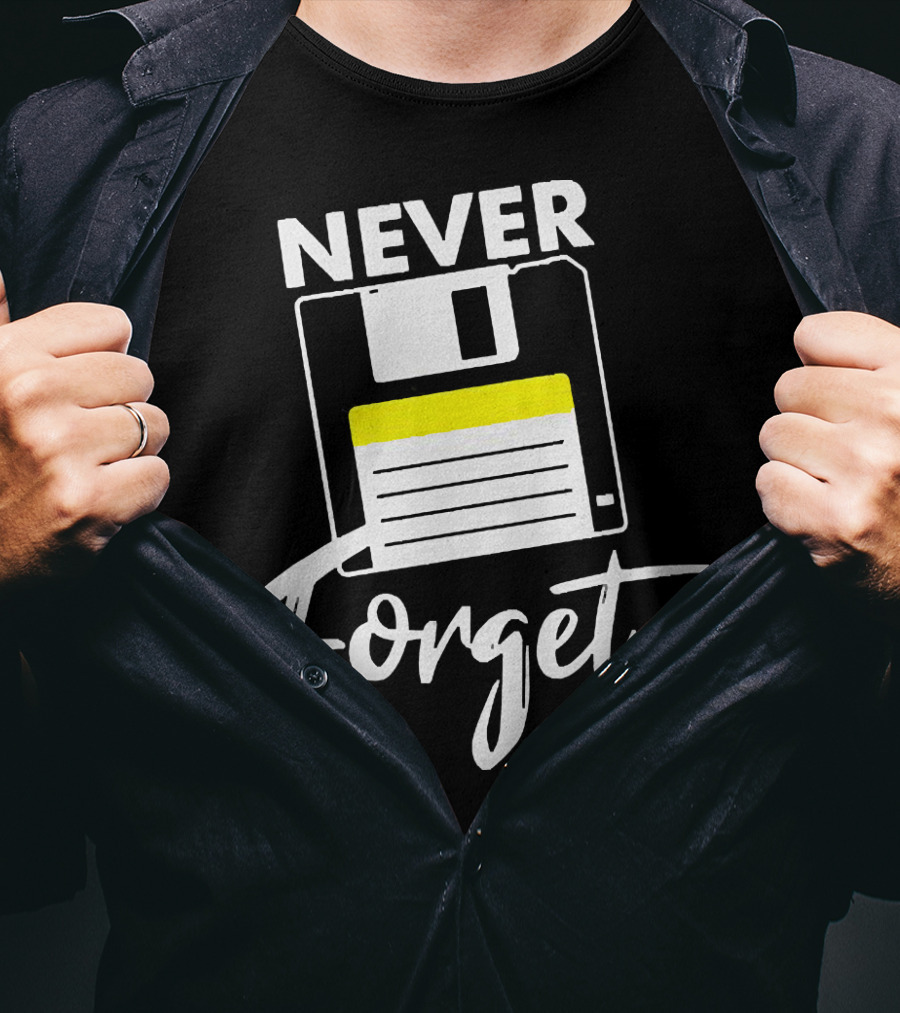 Never Forget Nerd Nerds Floppy Disk T-Shirt