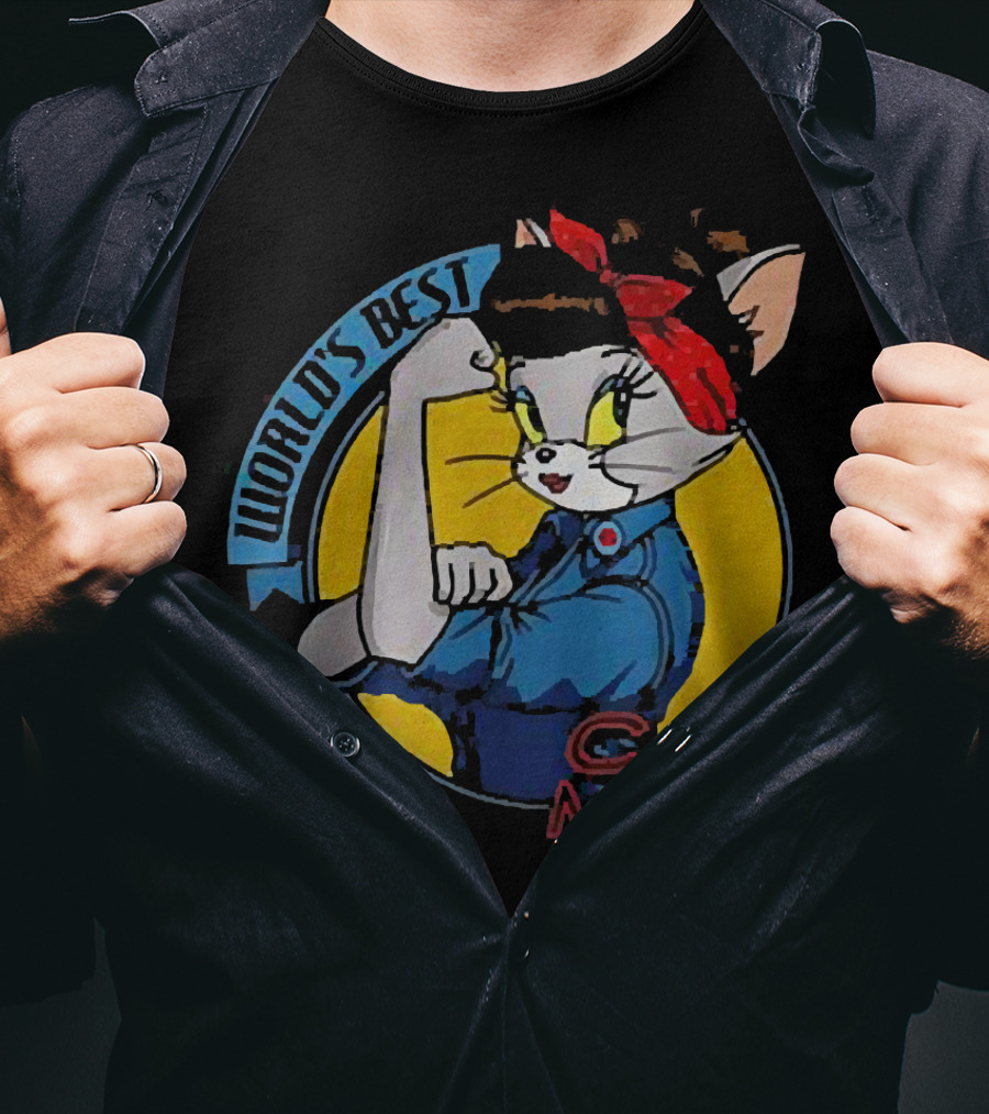 World's Best Cat Mom Rosie The Riveter T-Shirt