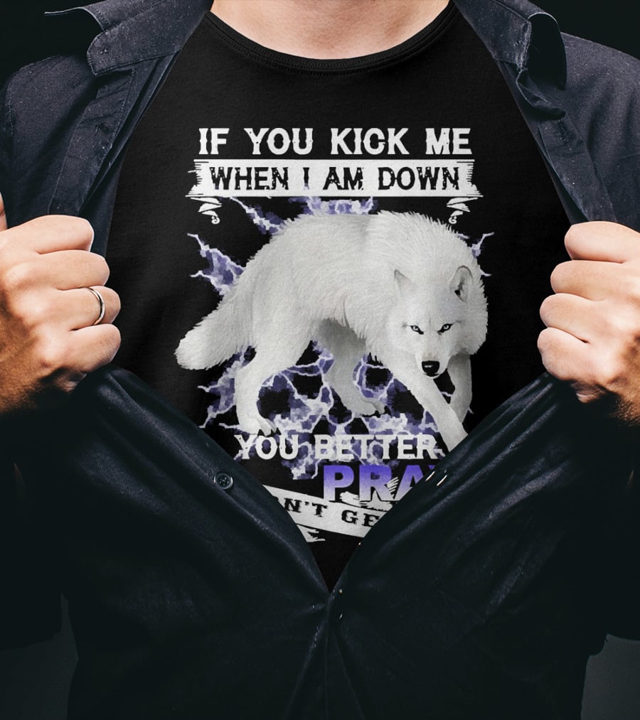 If You Kick Me When I Am Down You Better Pray I Don't Get Up Wolf T-Shirt