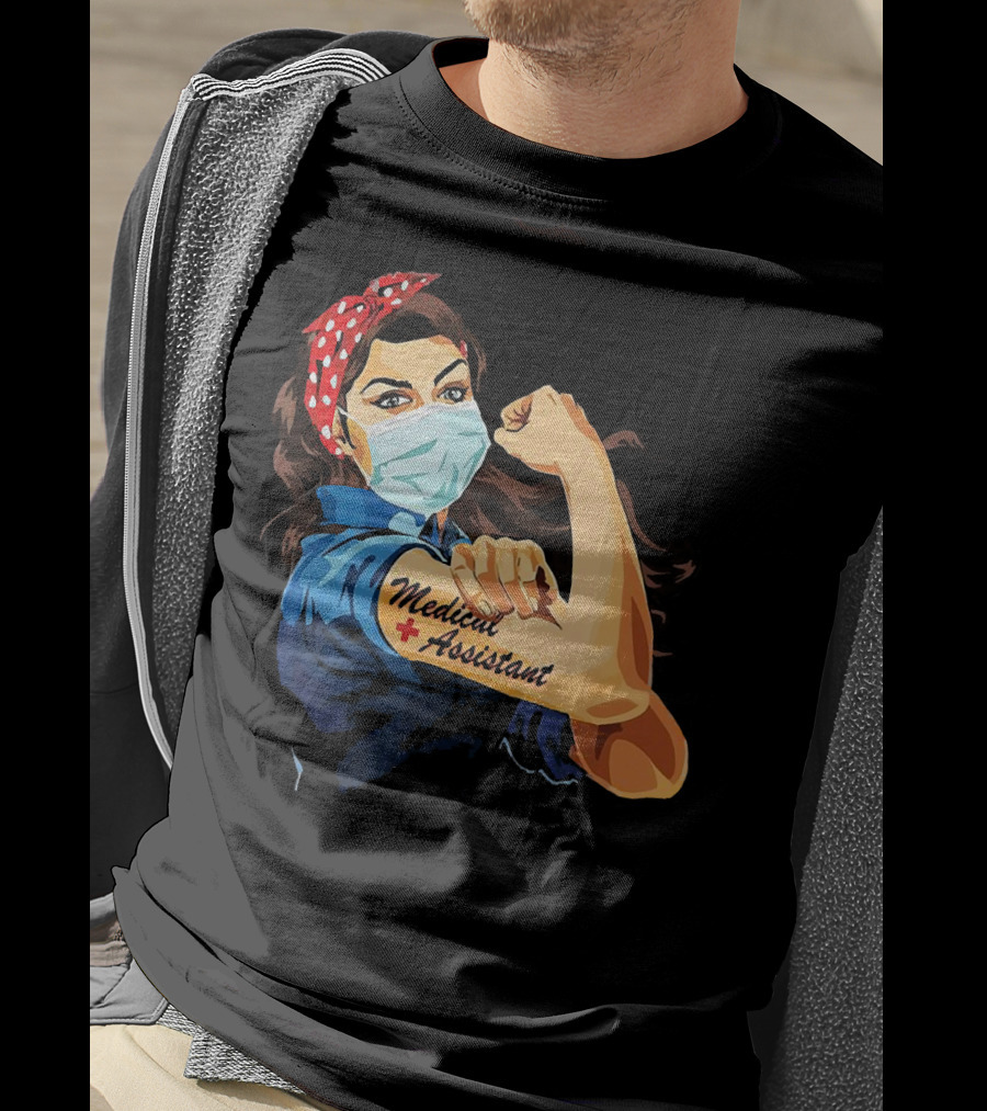 Medical Assistant Strong Woman Face Mask Iconic T-Shirt