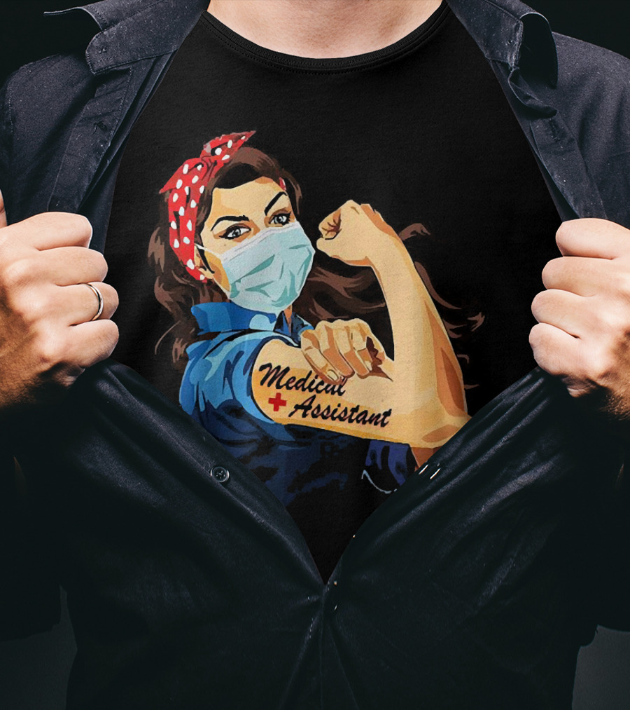 Medical Assistant Strong Woman Face Mask Iconic T-Shirt