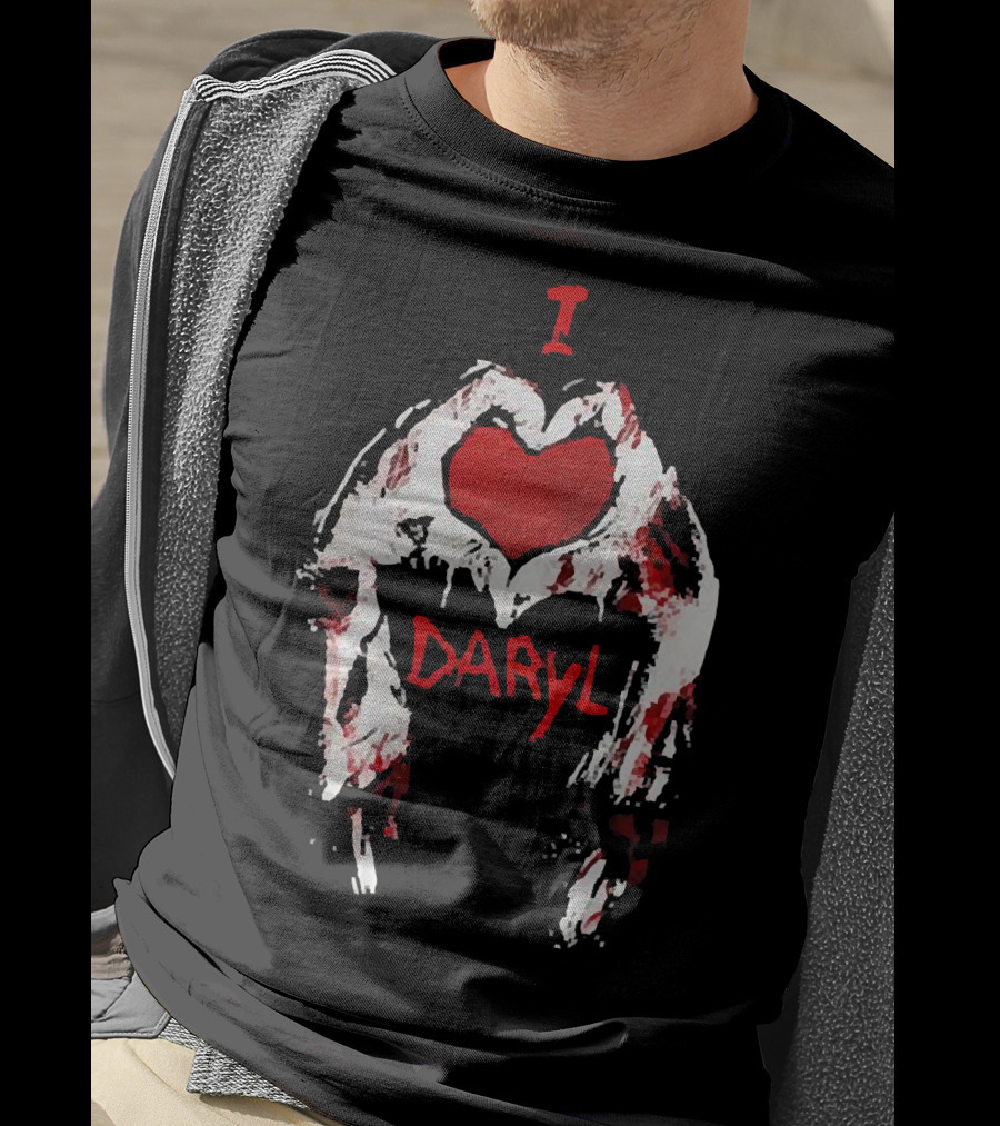 I Love Daryl The Walking Dead Zombie Heart Wings T-Shirt