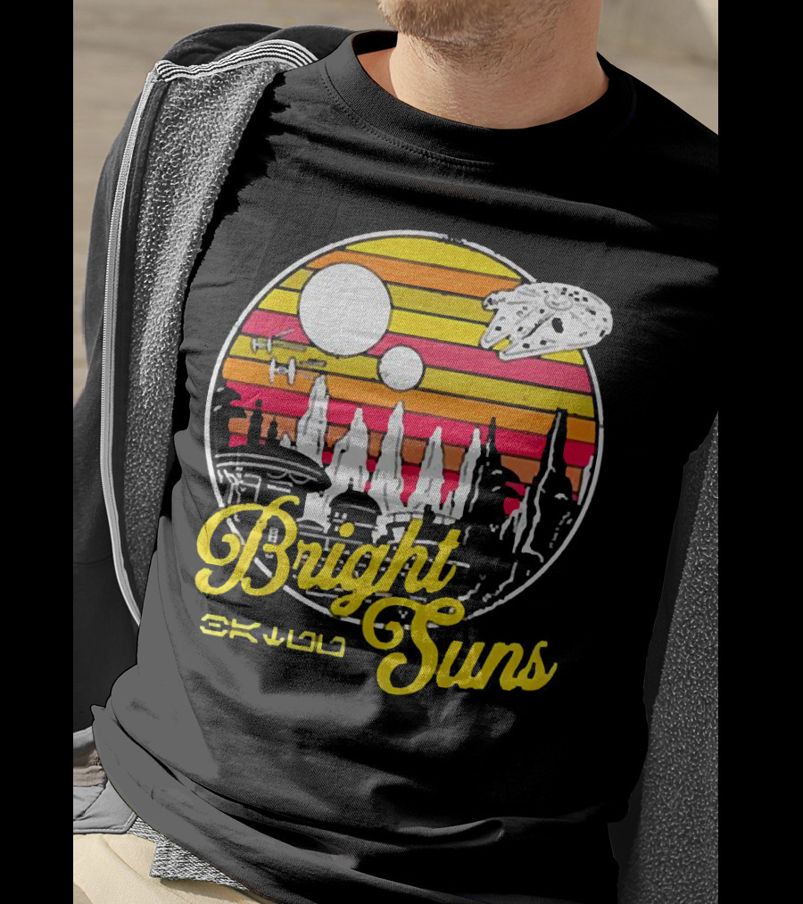 Bright Suns Star Wars Inspired Galactic Sunset Scene T-Shirt