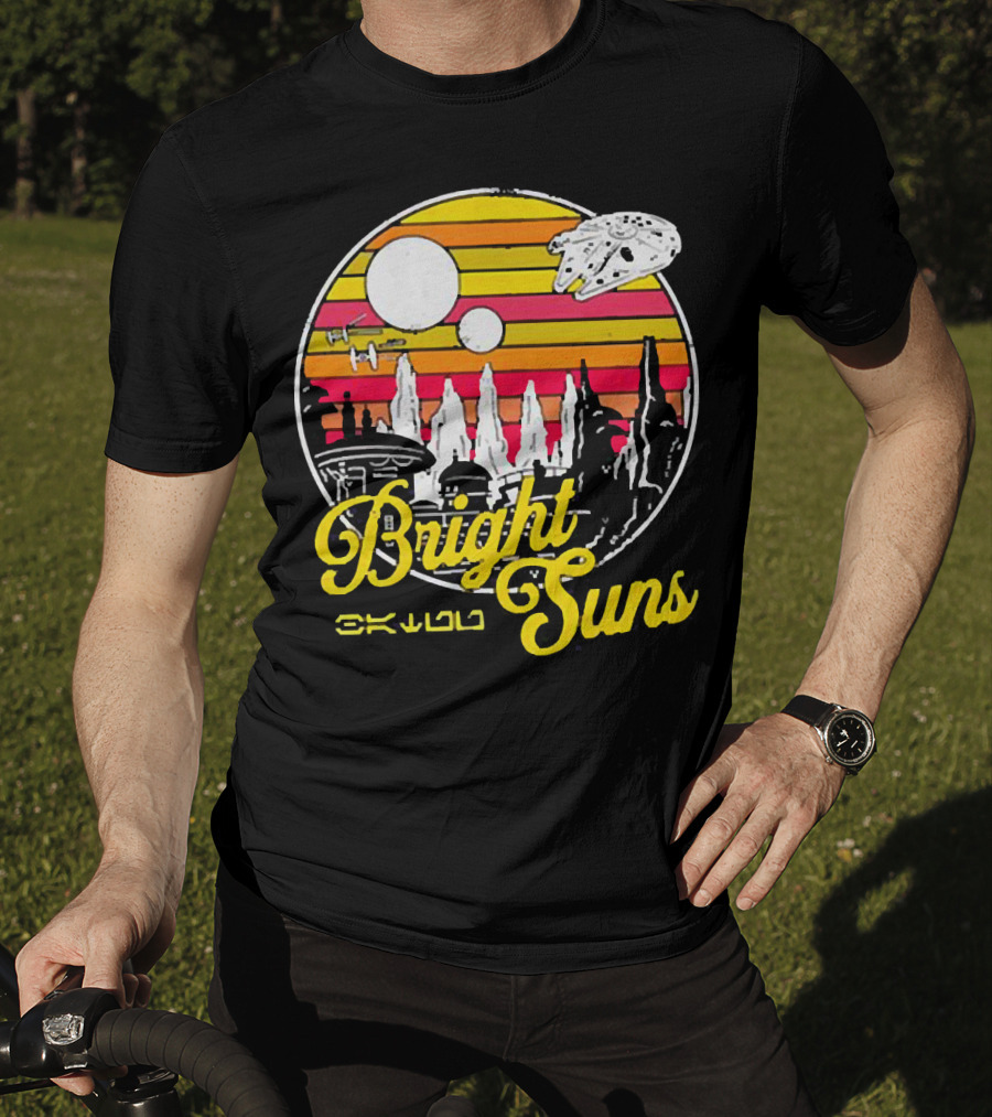 Bright Suns Star Wars Inspired Galactic Sunset Scene T-Shirt