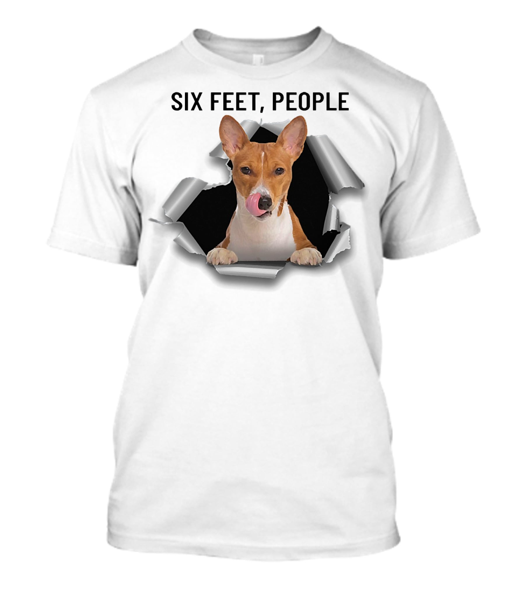 Six Feet People Basenji Torn Ripper T-Shirt