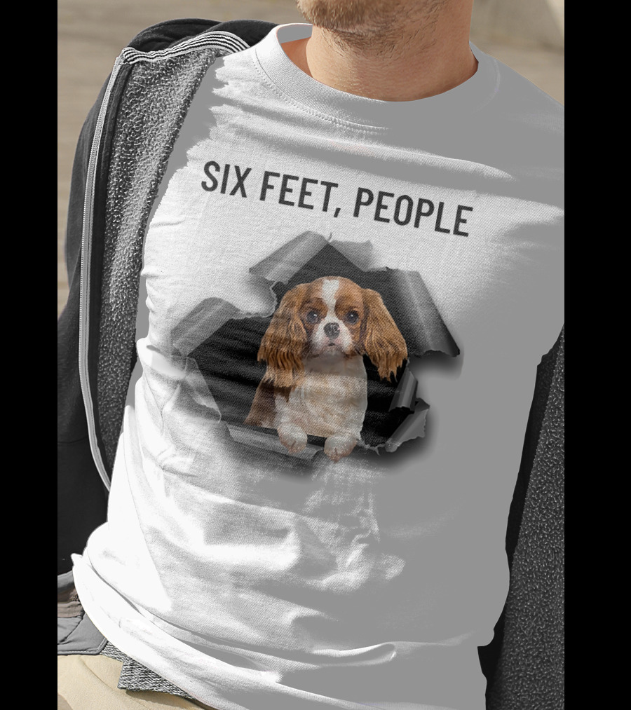 Six Feet People Cavalier King Spaniel Torn Ripper T-Shirt