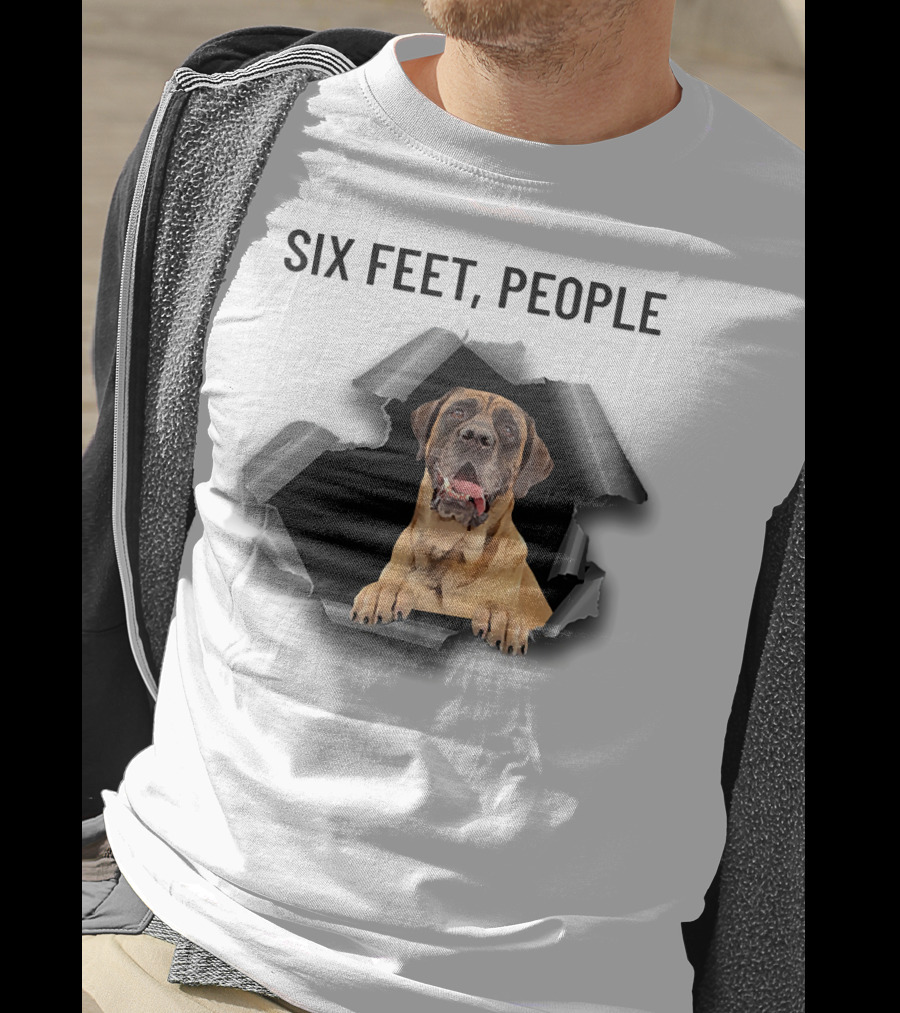Six Feet People English Mastiff Ripping Through T-Shirt
