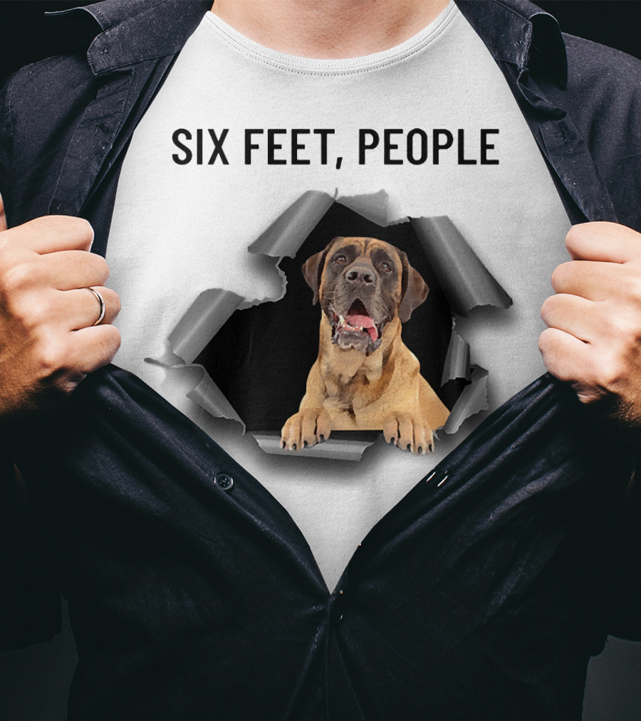 Six Feet People English Mastiff Ripping Through T-Shirt