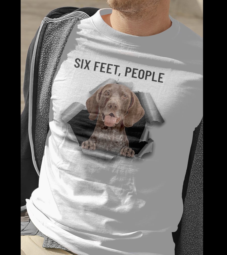 Six Feet People German Shepherd Pointer Torn Ripper T-Shirt