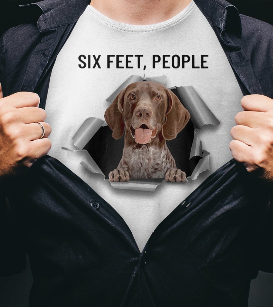 Six Feet People German Shepherd Pointer Torn Ripper T-Shirt