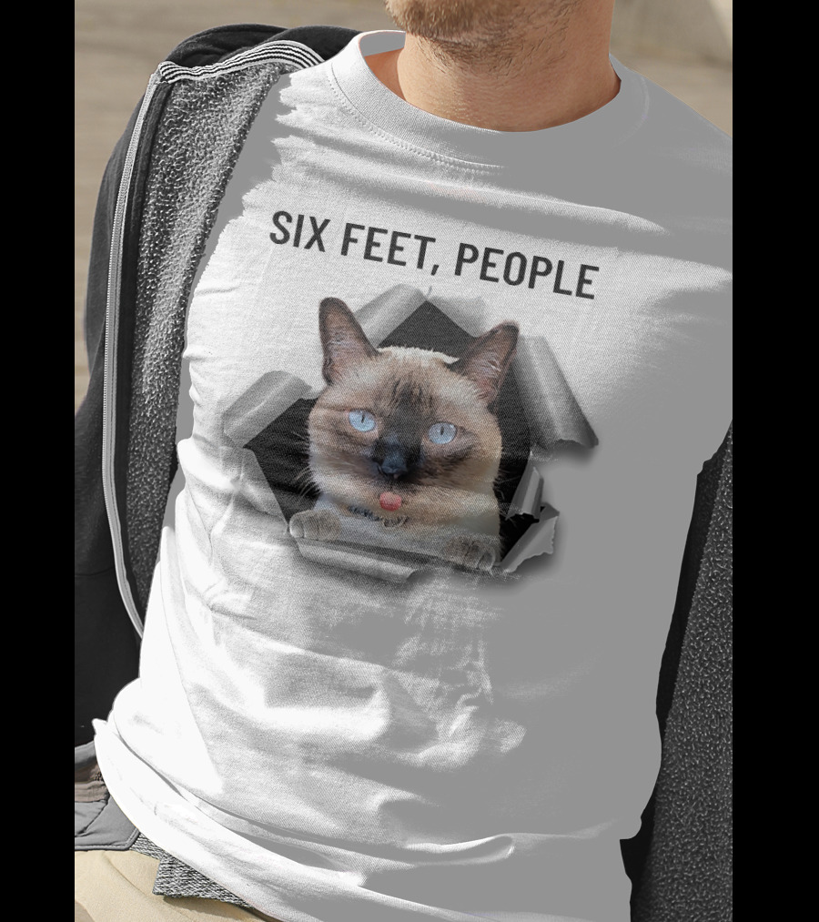 Siamese Cat Six Feet People Torn Ripper T-Shirt