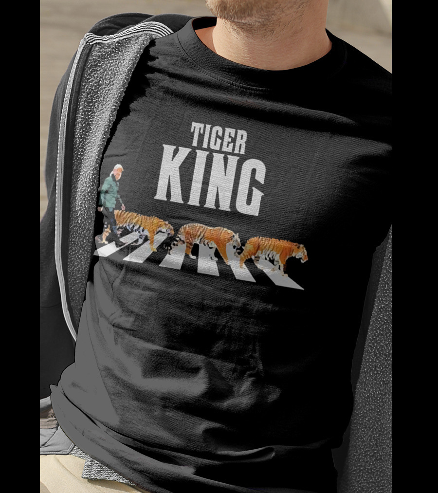 Tiger King Abbey Road Parody With Joe Exotic And Tigers T-Shirt