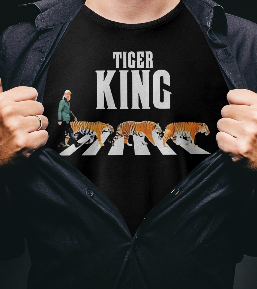 Tiger King Abbey Road Parody With Joe Exotic And Tigers T-Shirt