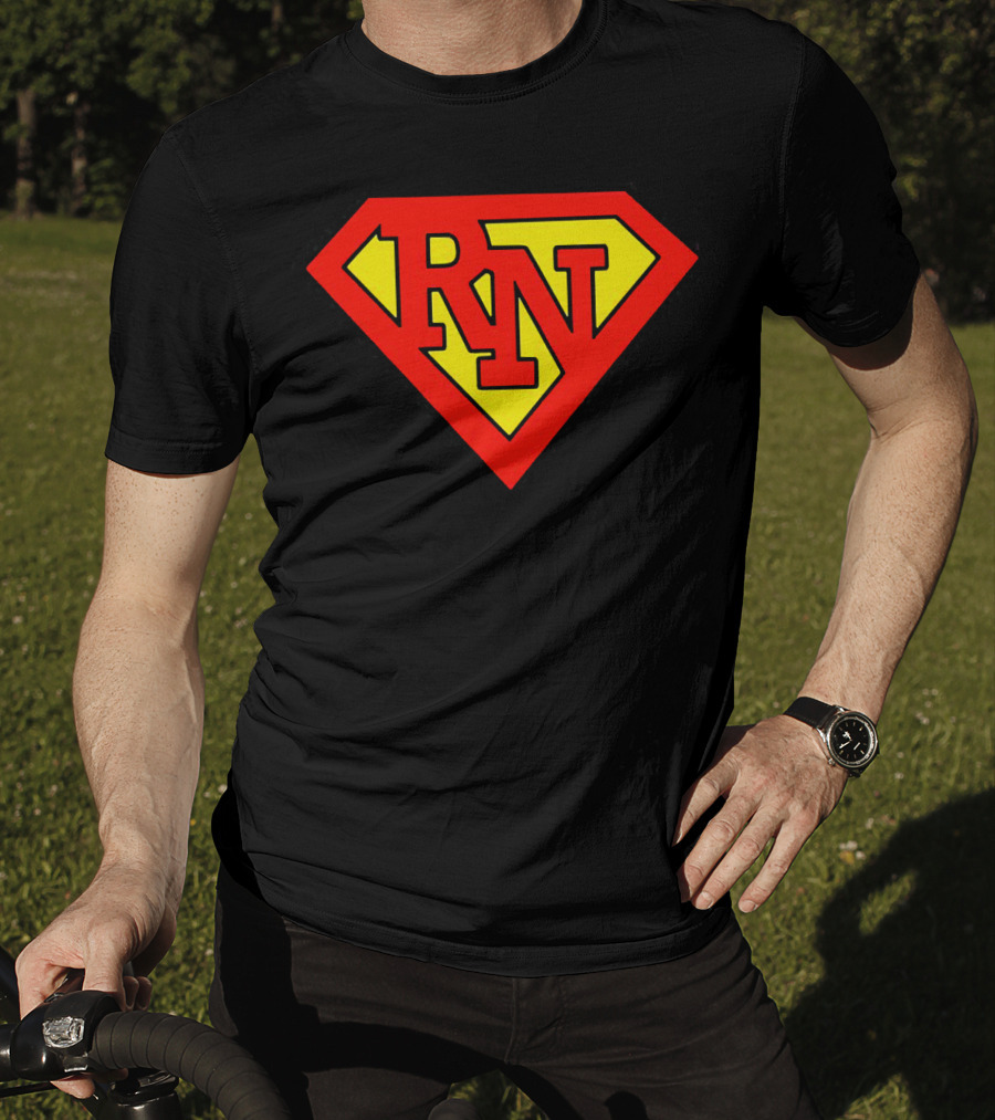 RN Superhero Nurse Emblem T-Shirt