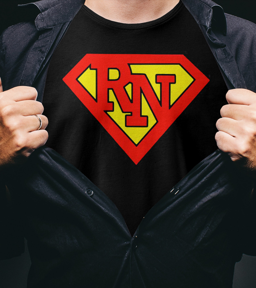 RN Superhero Nurse Emblem T-Shirt