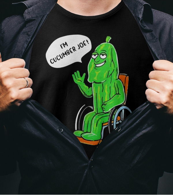 I’m Cucumber Joe Cartoon Pickle Character In Wheelchair T-Shirt