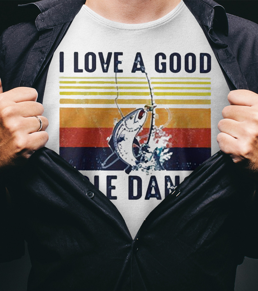 I Love A Good Pole Dance Fishing Retro Stripes T-Shirt