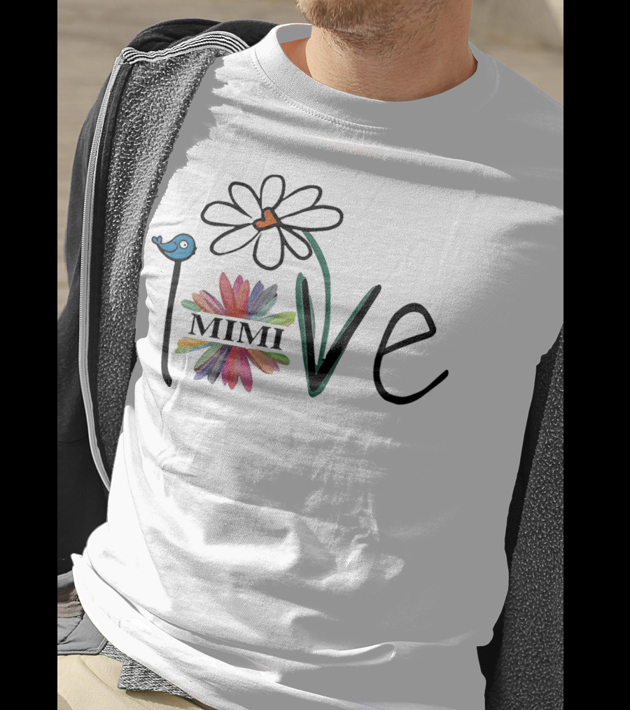 Mimi Love Floral Heart Woman Mom Life T-Shirt