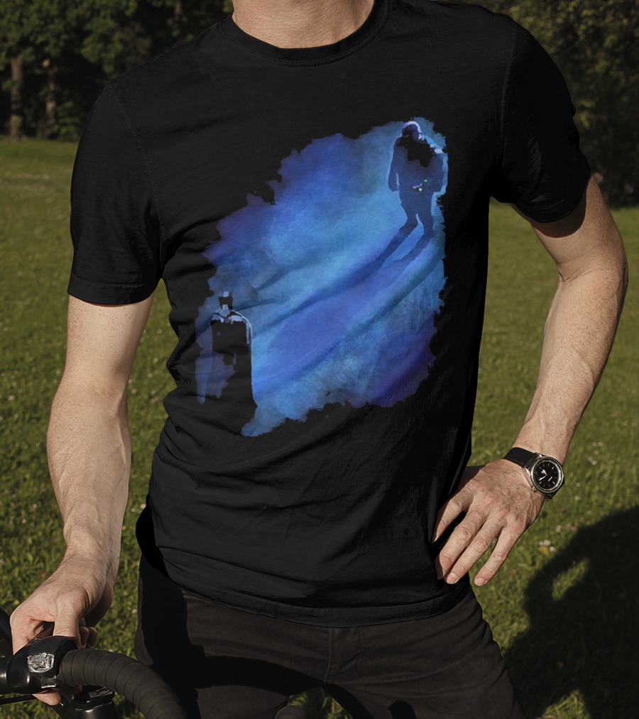 Batman Versus Thanos Blue Shadow Showdown T-Shirt