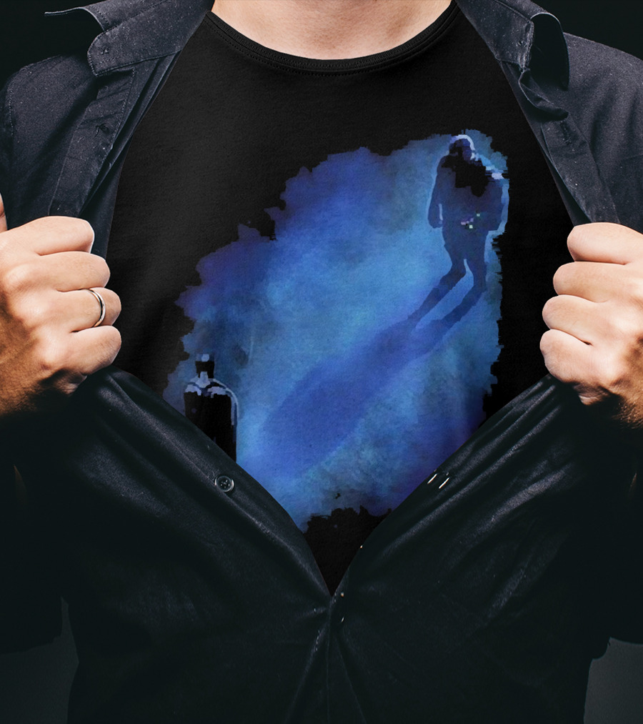 Batman Versus Thanos Blue Shadow Showdown T-Shirt