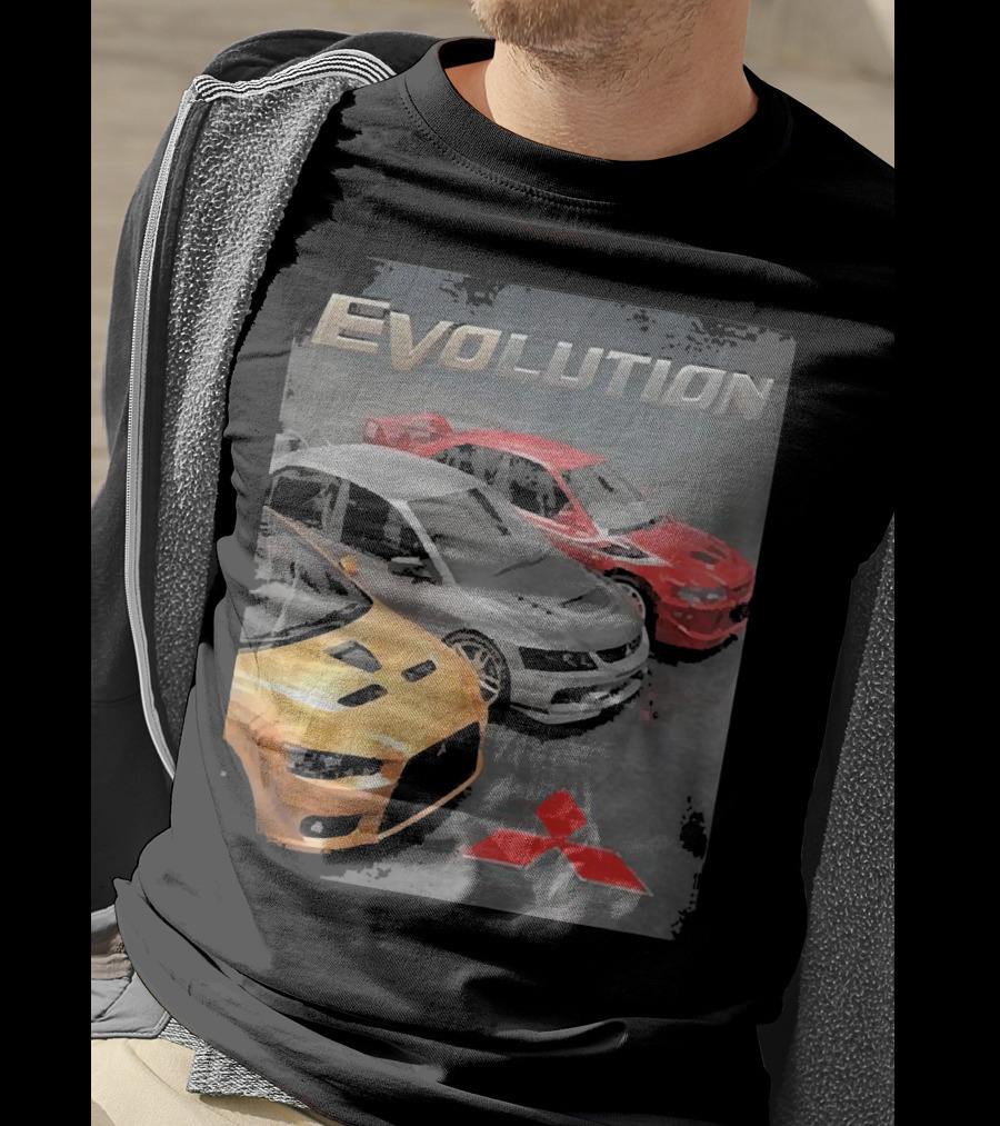 Mitsubishi Evolution Cars With Iconic Red T-Shirt