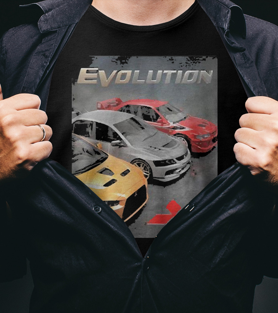 Mitsubishi Evolution Cars With Iconic Red T-Shirt