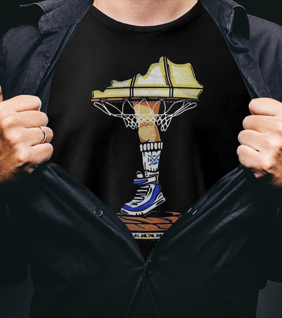 Kentucky Basketball Shoe Leg Lamp With State Map And Hoop T-Shirt