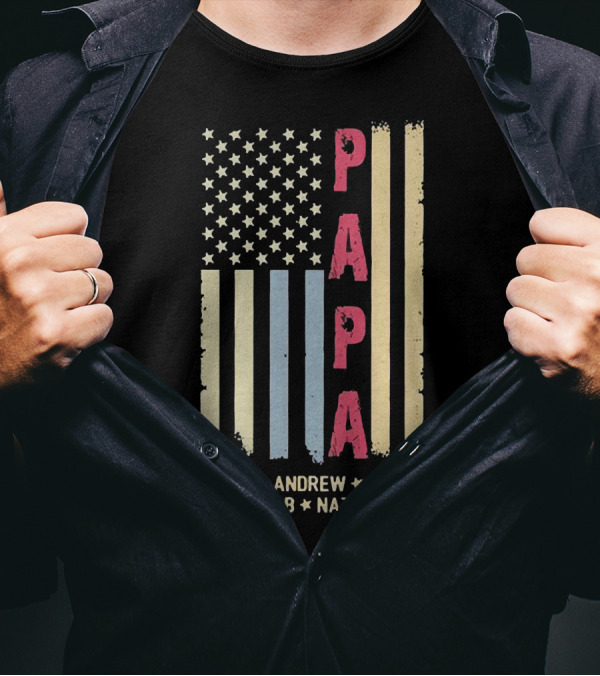 Papa Mason Andrew Connor Jacob Nathan Stars And Stripes American Flag T-Shirt