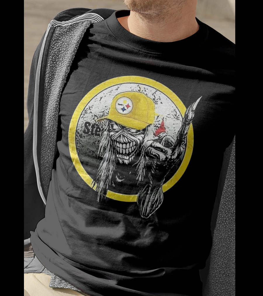Pittsburgh Steelers Skull Fan T-Shirt