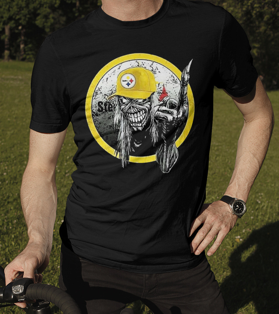 Pittsburgh Steelers Skull Fan T-Shirt