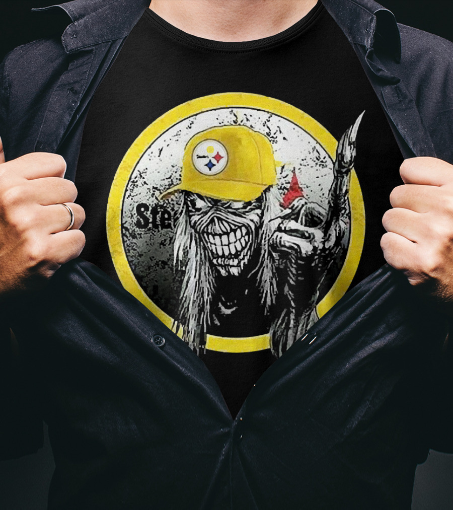 Pittsburgh Steelers Skull Fan T-Shirt