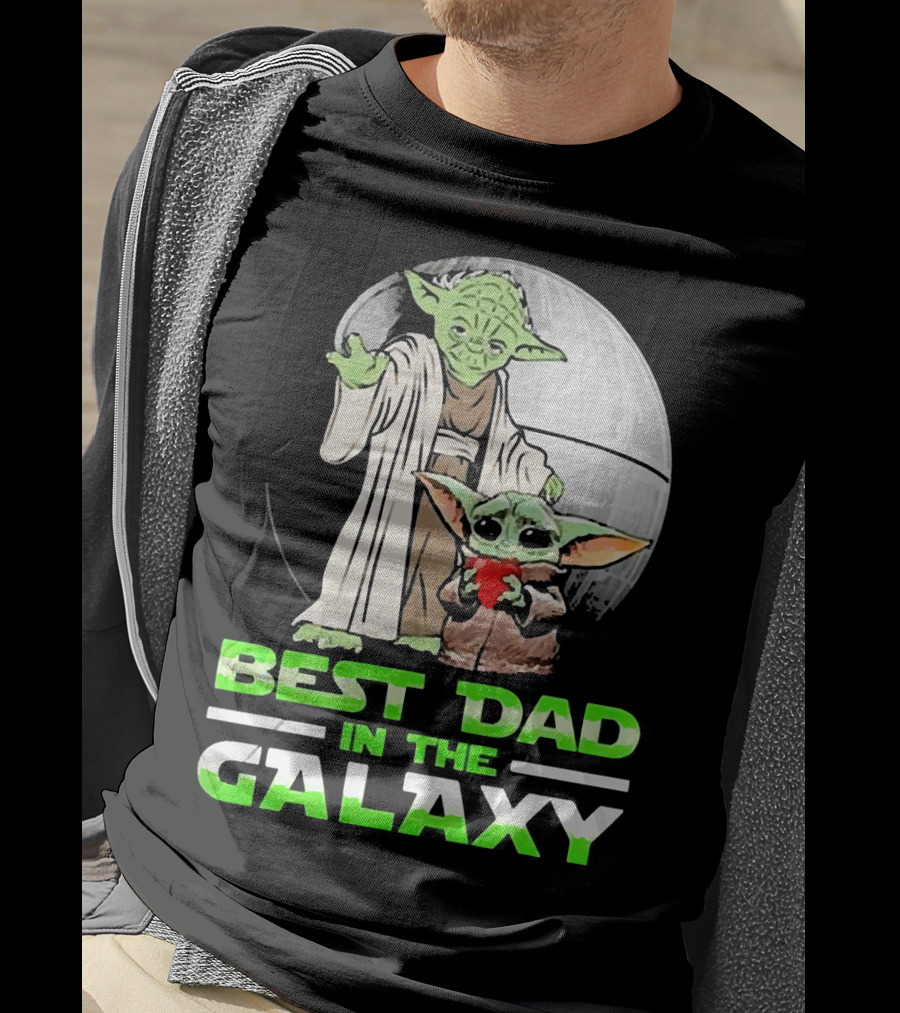 Best Dad In The Galaxy With Yoda And Baby Yoda T-Shirt