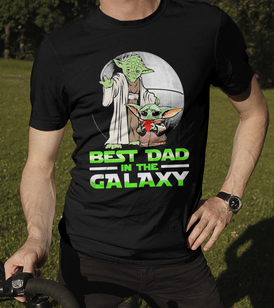 Best Dad In The Galaxy With Yoda And Baby Yoda T-Shirt