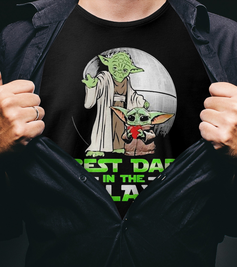 Best Dad In The Galaxy With Yoda And Baby Yoda T-Shirt