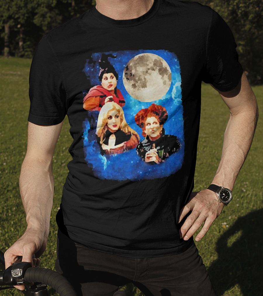 Three Hocus Pocus Moon Sanderson Sisters Night Sky T-Shirt
